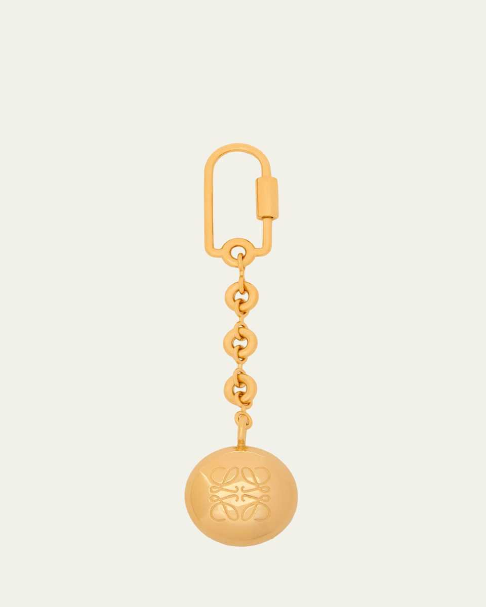 Anagram Pebble Keyring in Brass